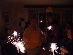 Sparklers in the living room